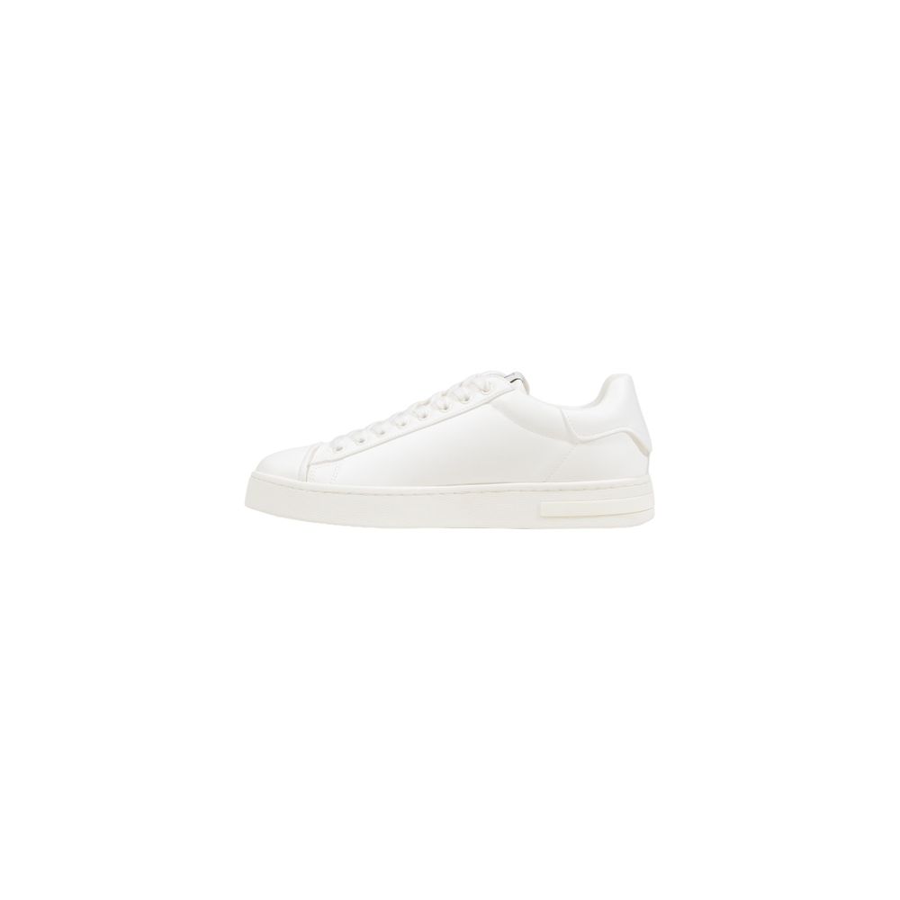 White Polyester Low Top Sneakers