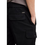 Black Polyester Casual Pants