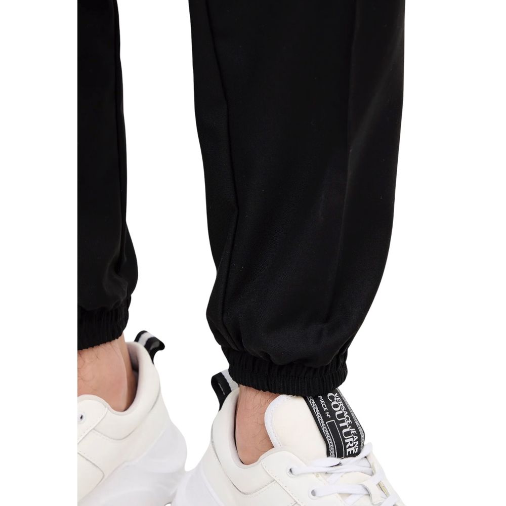 Black Polyester Casual Pants