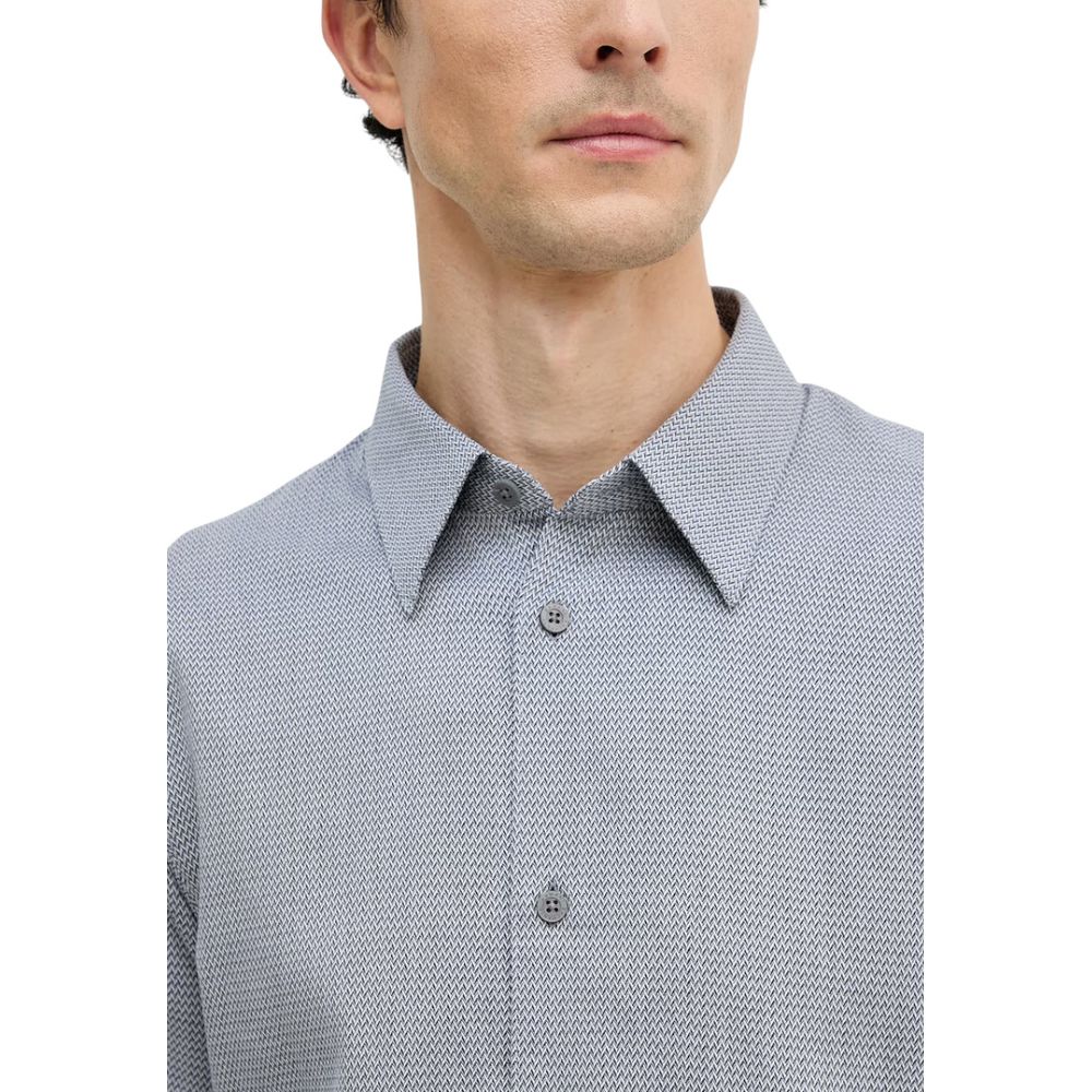 Black And White Cotton Dress Shirt