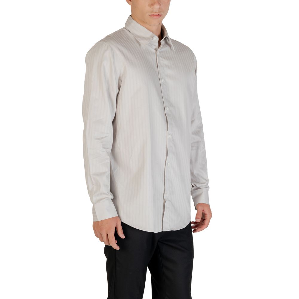 Gray Cotton Pattern Shirt