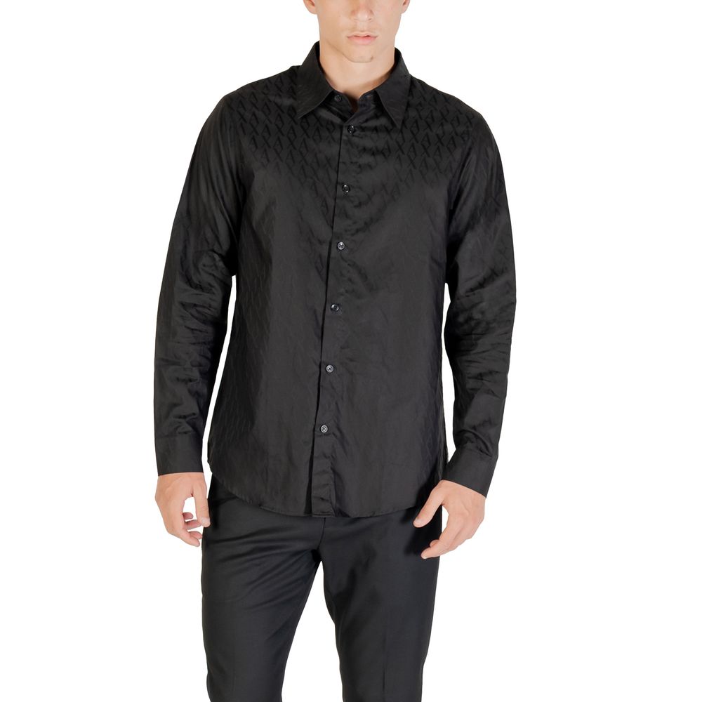 Black Cotton Dress Shirt