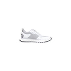 White Polyester Athletic Sneakers