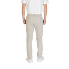Beige Polyester Casual Pants