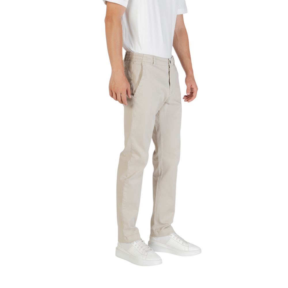 Beige Polyester Casual Pants