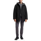 Black Polyester Full-Length Jacket