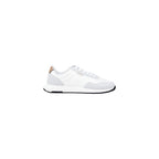 White Polyester Athletic Sneakers