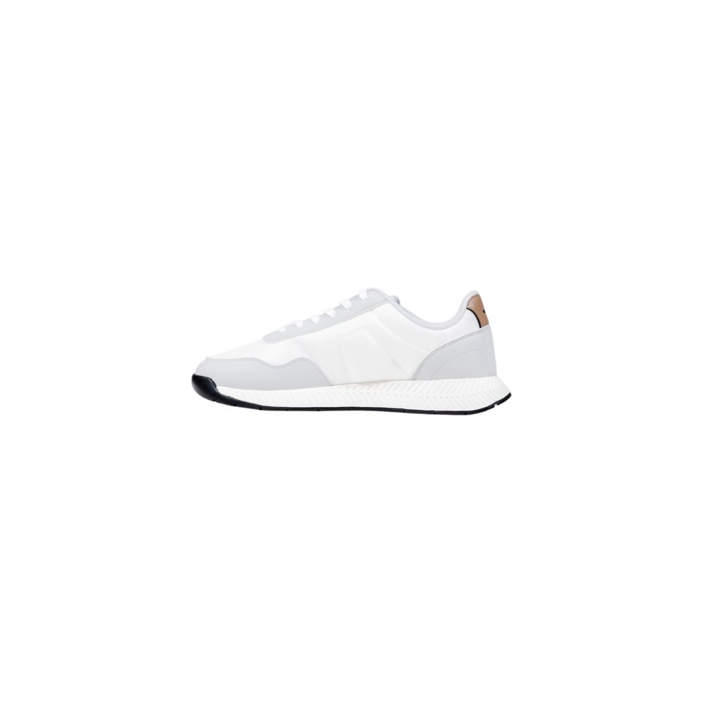 White Polyester Athletic Sneakers