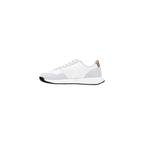 White Polyester Athletic Sneakers