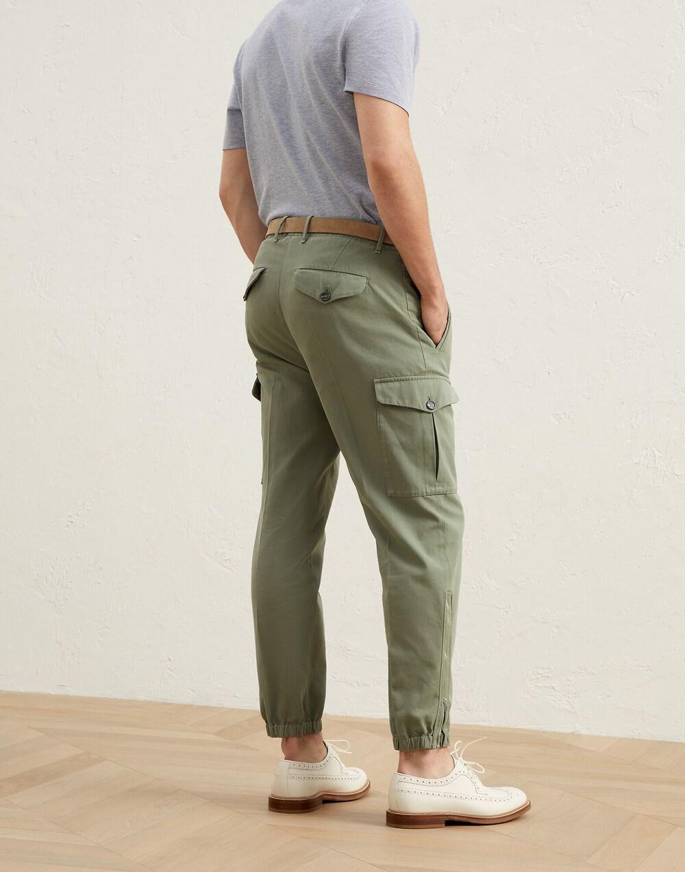 Green Cotton Cargo Pants