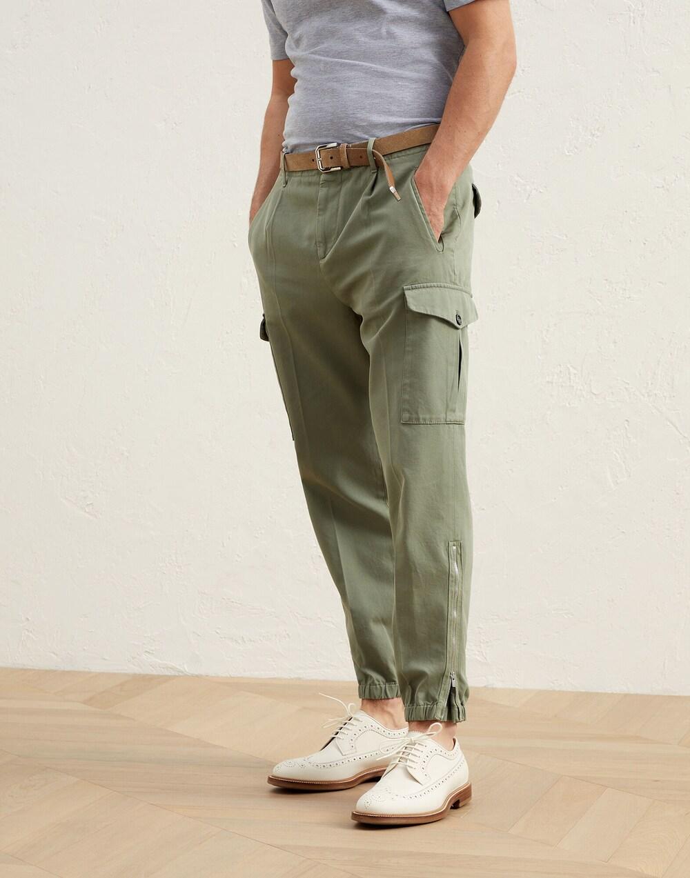 Green Cotton Cargo Pants