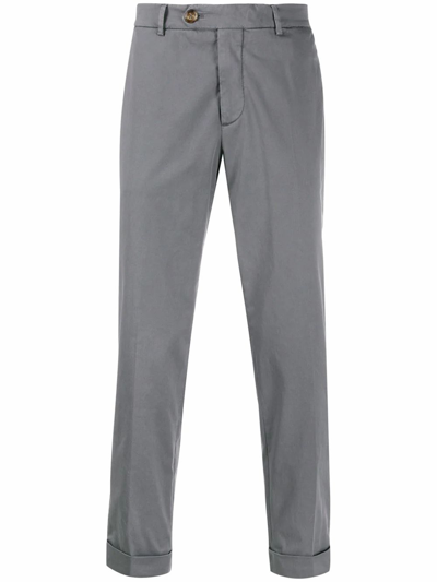 Gray Cotton Casual Pants