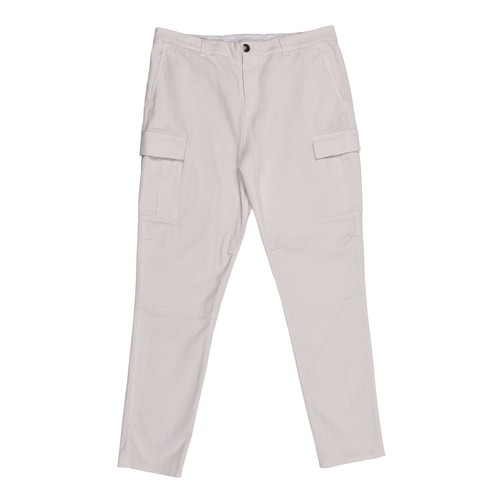 White Cotton Cargo Pants