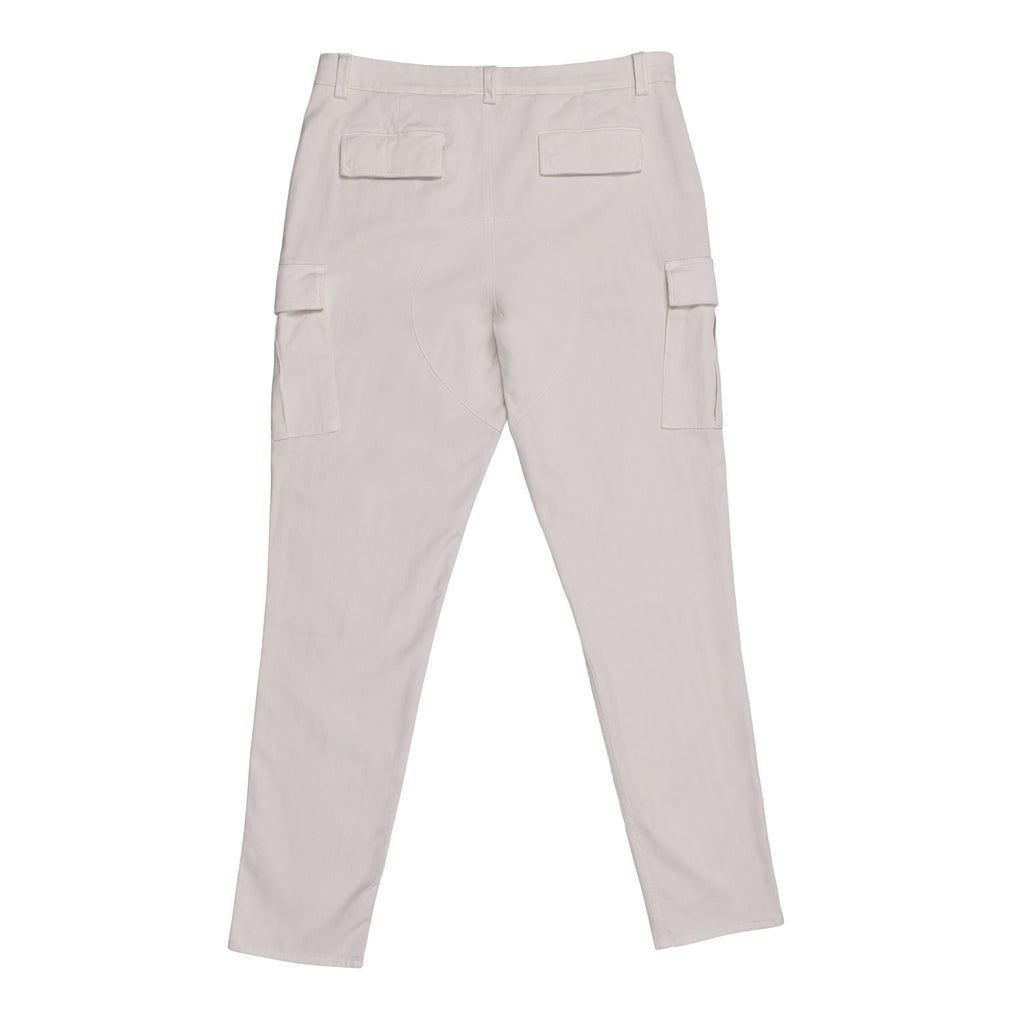 White Cotton Cargo Pants