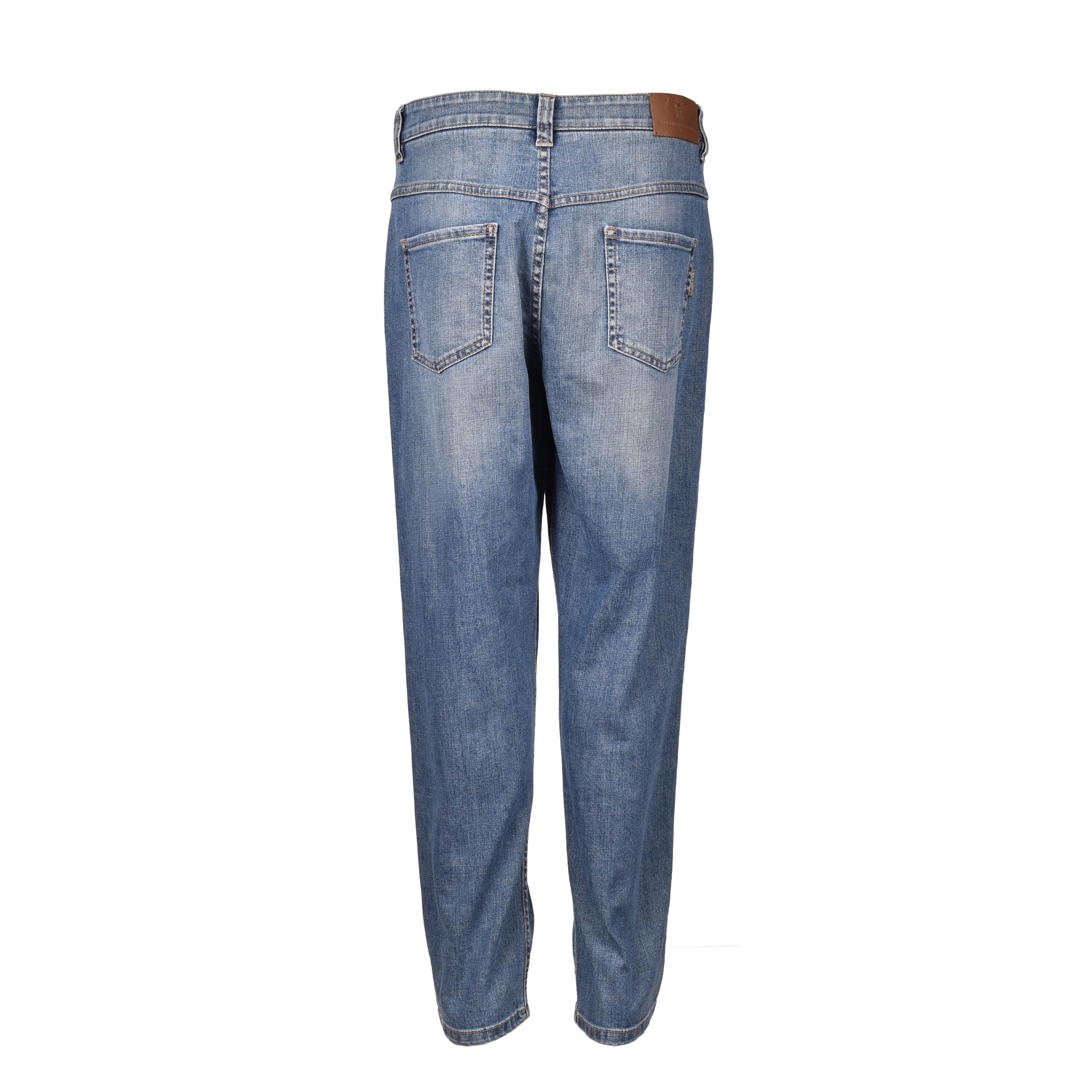 Blue Cotton Relaxed Fit Jeans