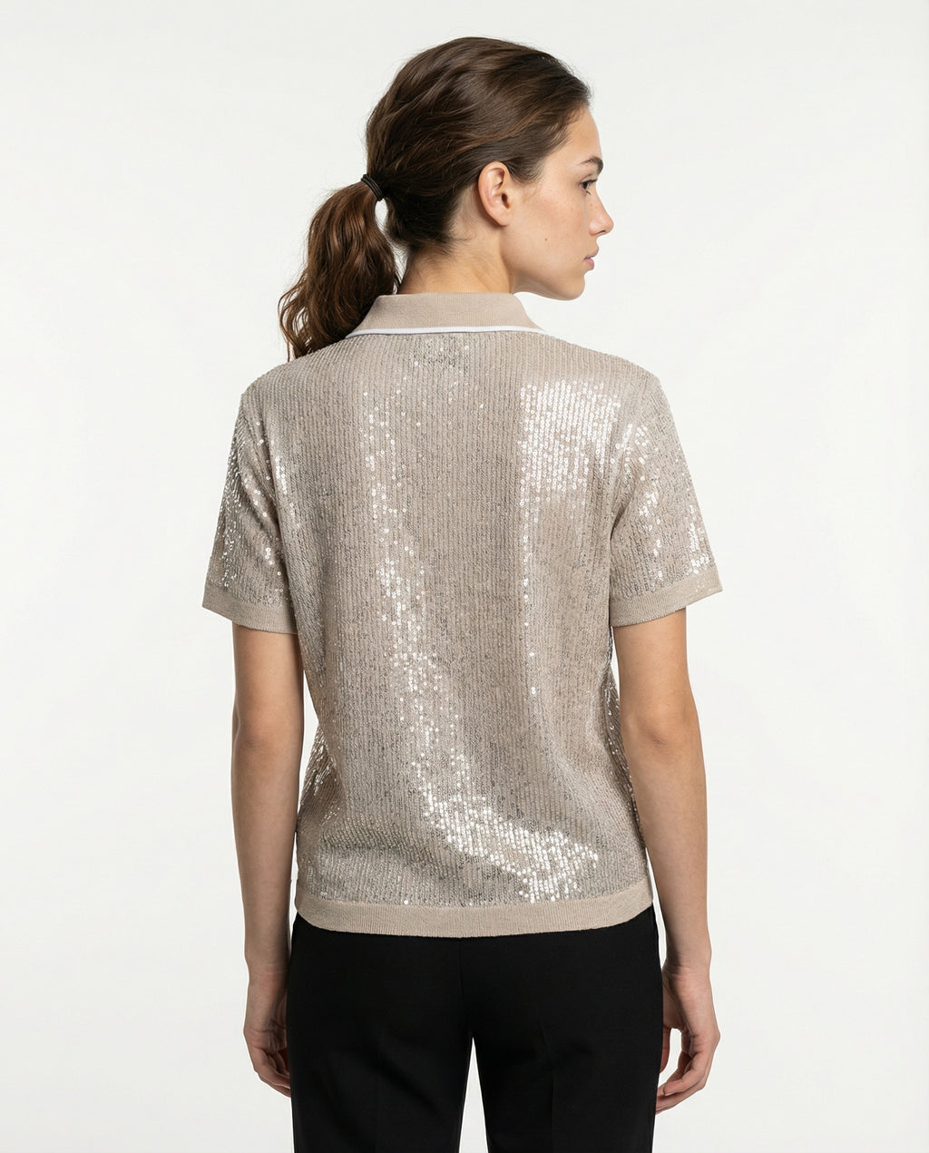 Silver Acetate Polo Shirt