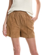 Brown Leather Bermuda Shorts