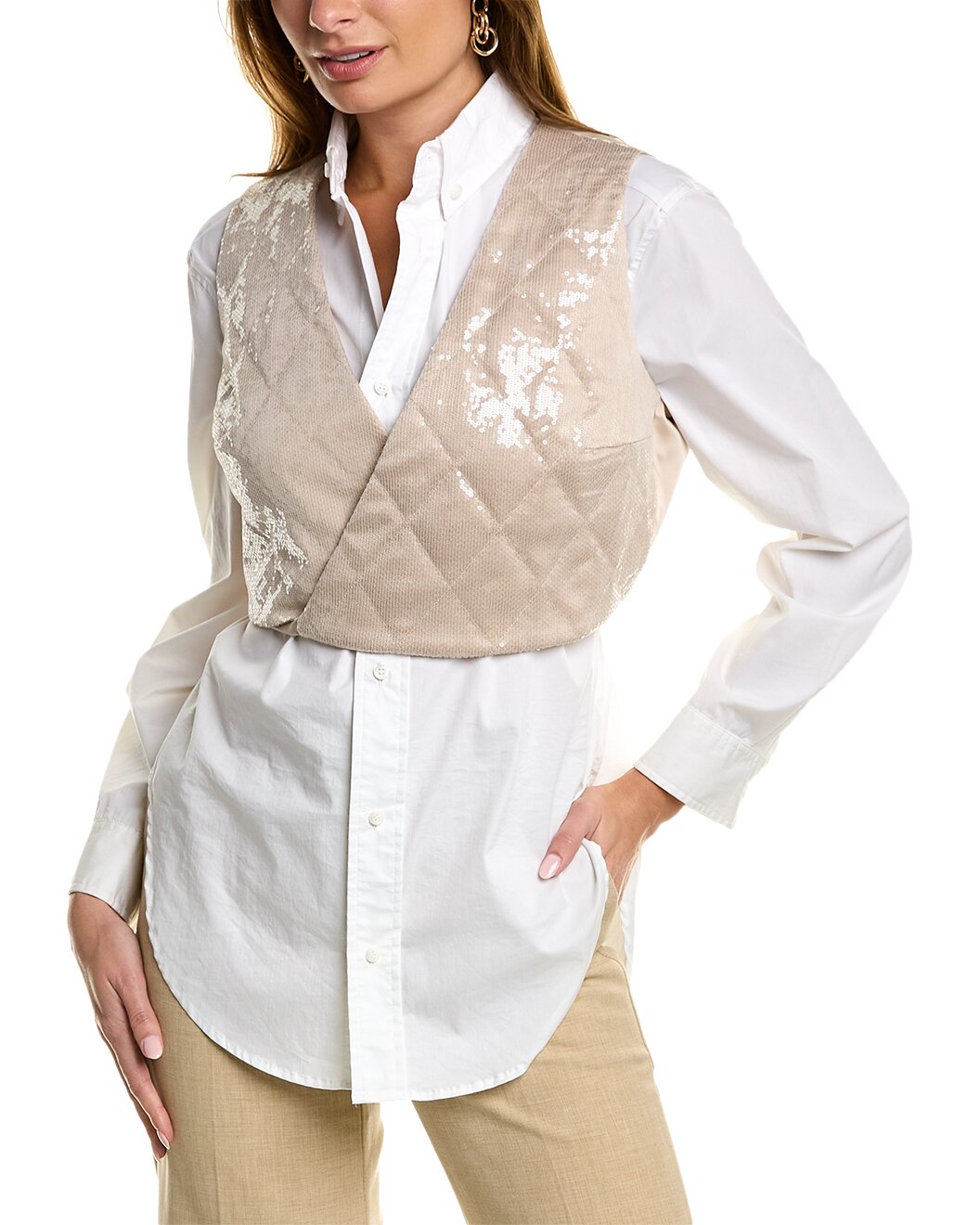 Beige Acetate Waistcoat