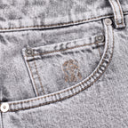 Black Cotton Straight-Leg Jeans