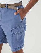 Blue Cotton Bermuda Shorts