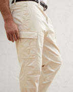 White Cotton Cargo Pants