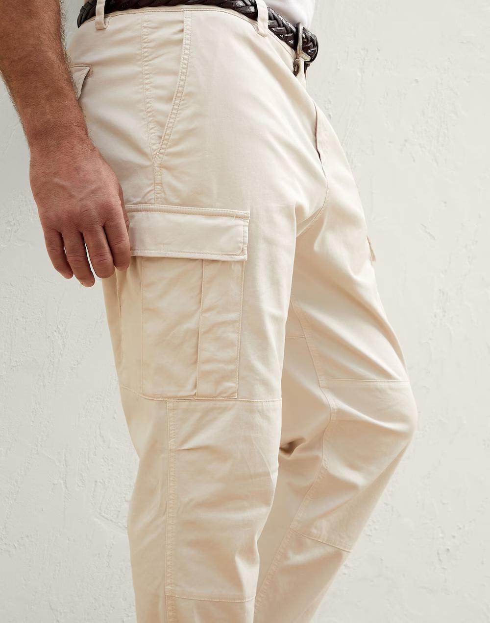 White Cotton Cargo Pants