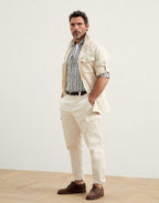 White Cotton Cargo Pants