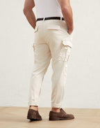 White Cotton Cargo Pants