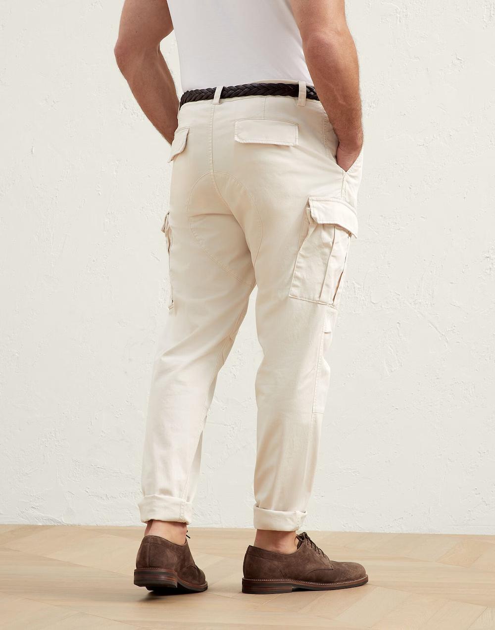 White Cotton Cargo Pants