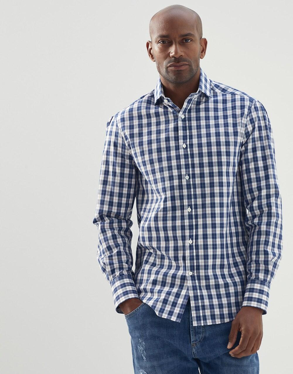 Bicolor Cotton Pattern Shirt