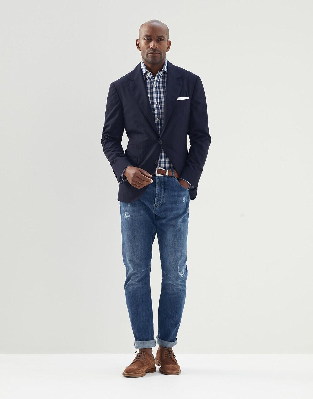 Bicolor Cotton Pattern Shirt