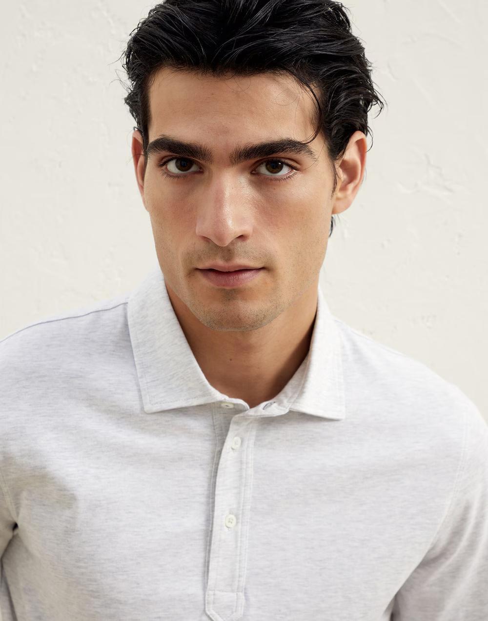 White Cotton Polo Shirt
