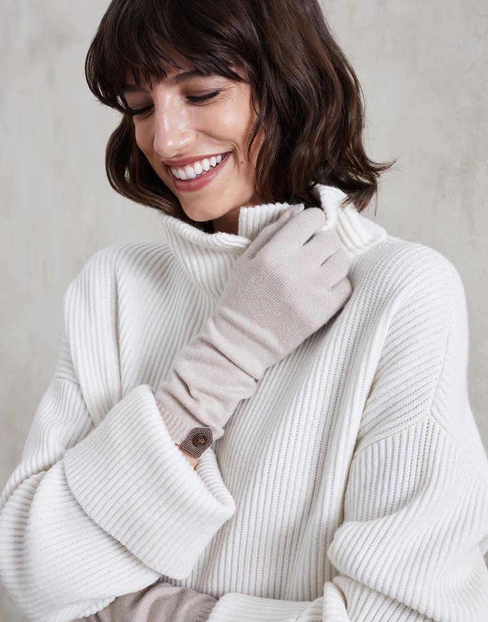 Bicolor Cashmere Gloves