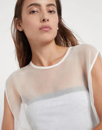 Natural Silk Sleeveles T-Shirt