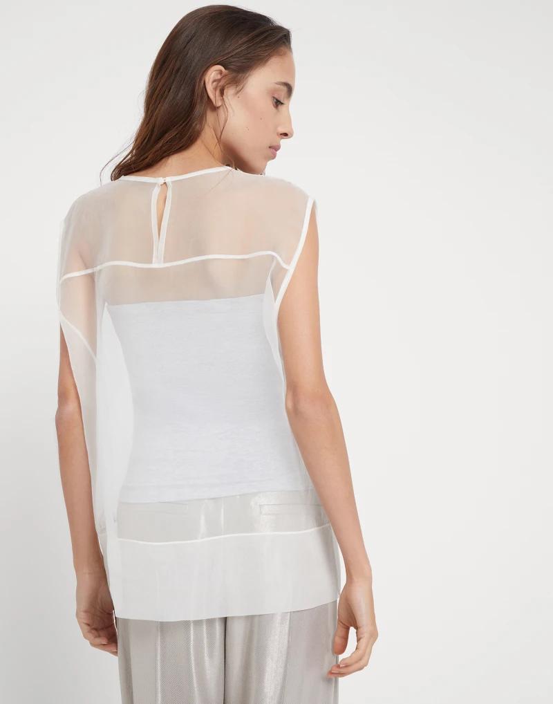 Natural Silk Sleeveles T-Shirt