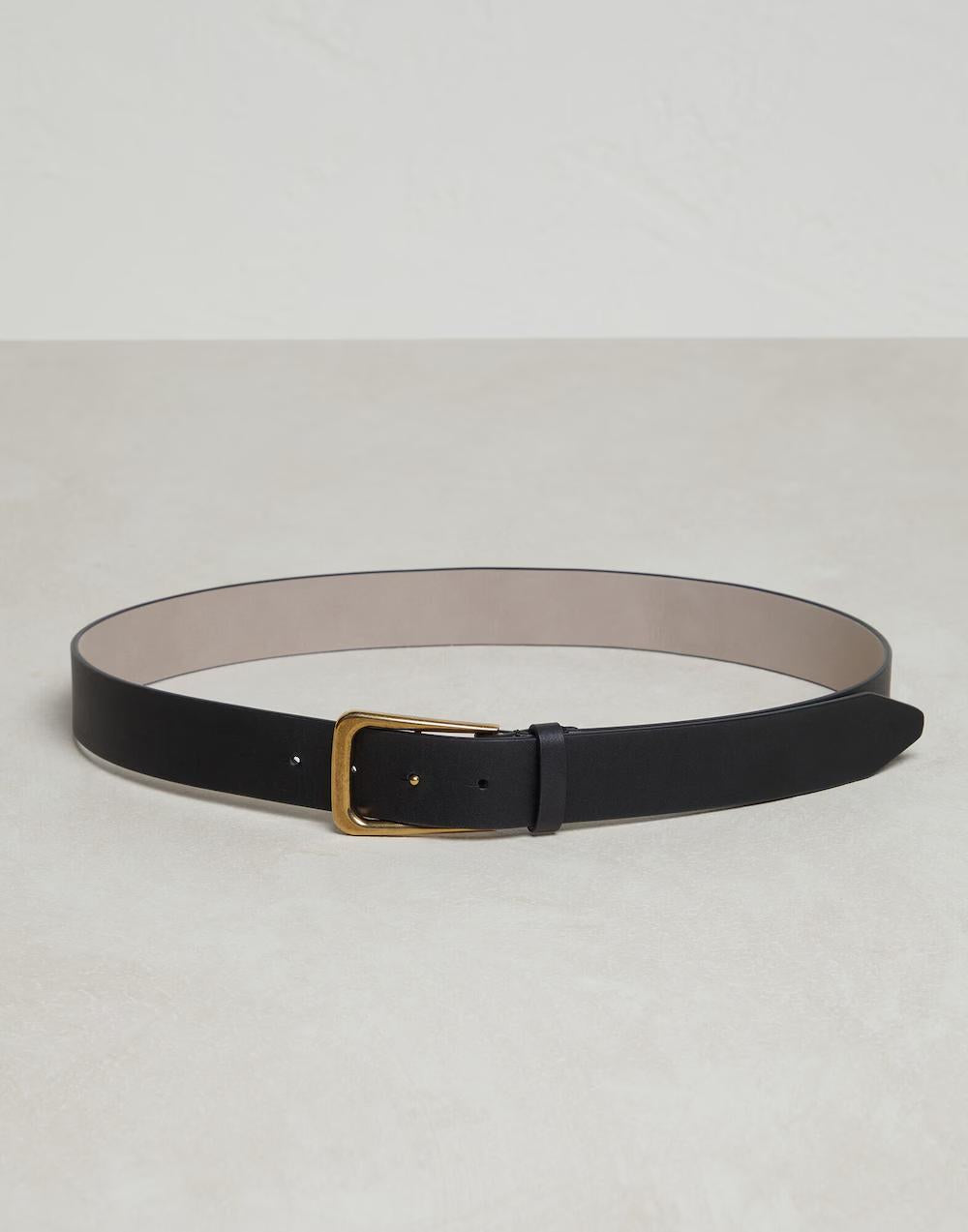 Black Leather Regular Belt