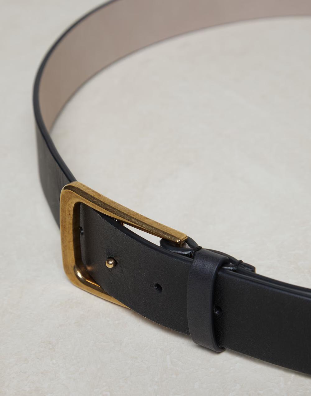 Black Leather Regular Belt