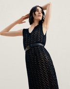 Black Cotton Pattern Dress