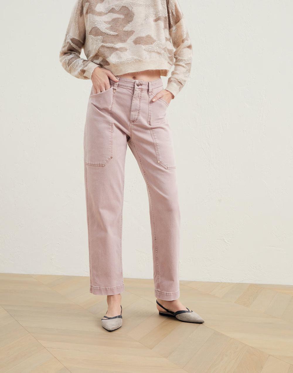 Pink Cotton Jeans Denim