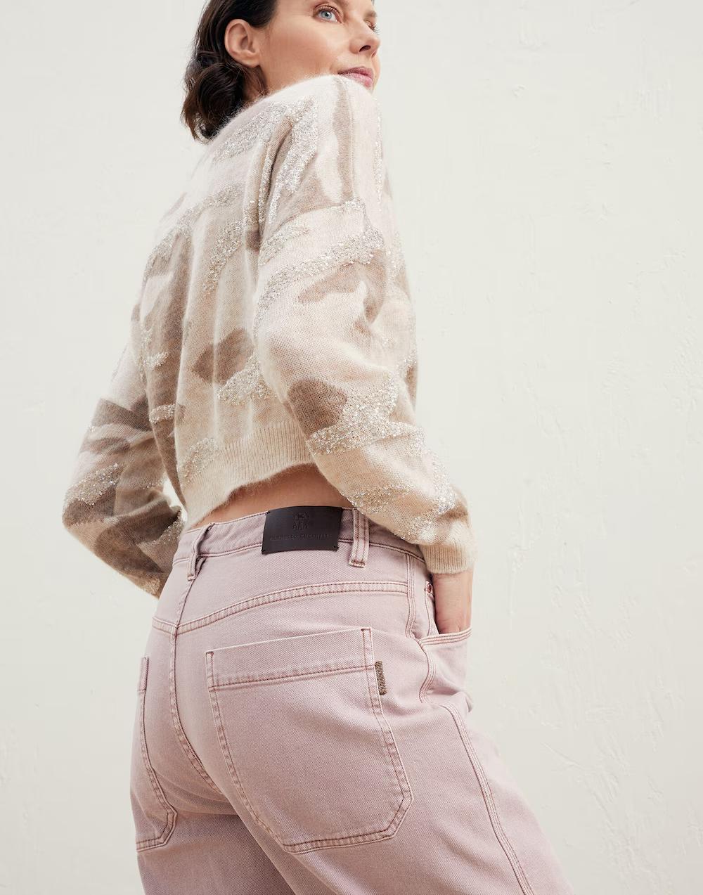 Pink Cotton Jeans Denim