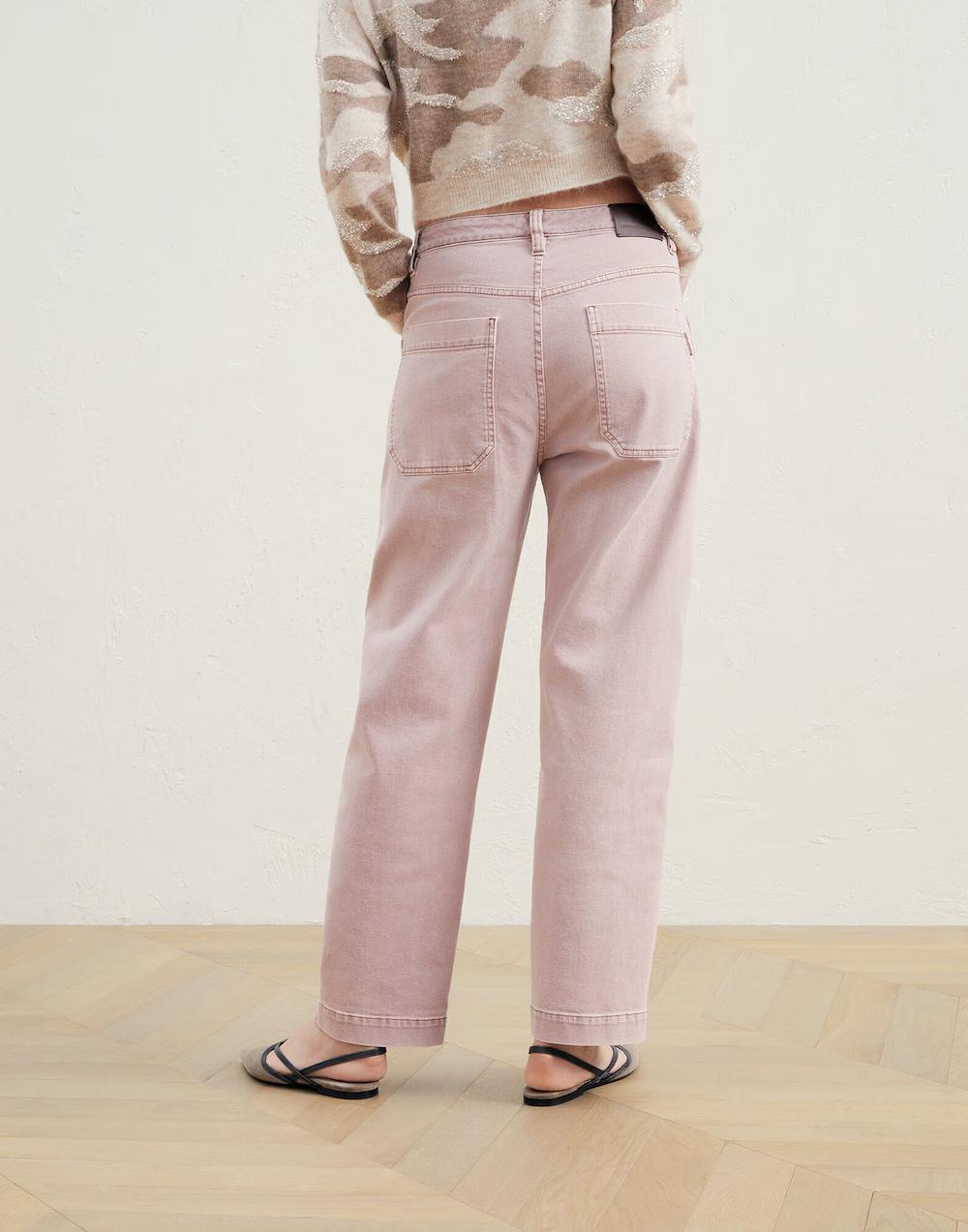Pink Cotton Jeans Denim
