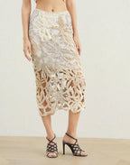 Beige Linen Long Skirt