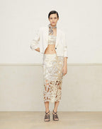 Beige Linen Long Skirt