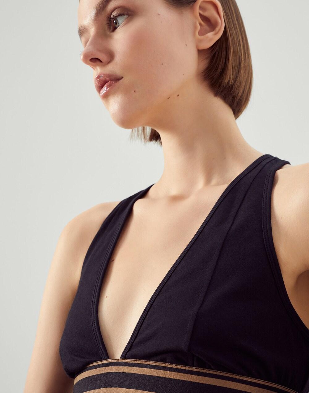 Black Cotton Sport Bra