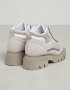 Beige Leather Chunky Sneakers