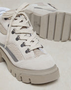 Beige Leather Chunky Sneakers