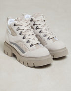 Beige Leather Chunky Sneakers