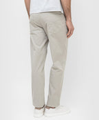 Beige Cotton Casual Pants