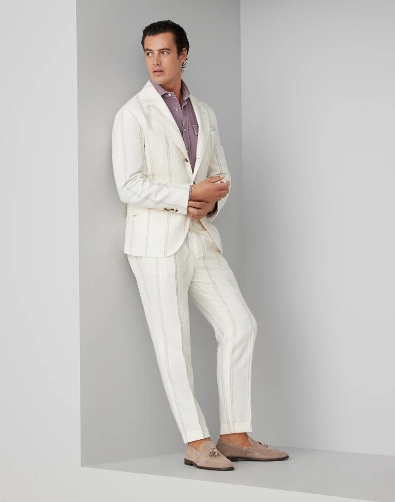 Bicolor Linen Two-Piece Suit