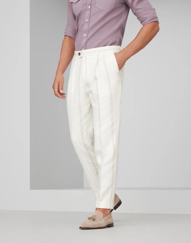 Bicolor Linen Two-Piece Suit